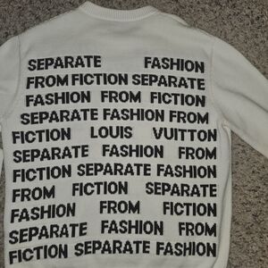 Louis Vuitton White Sweater with Black Text